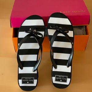 Kate Spade New York Women’s wedge sandals Rubber striped flip flops